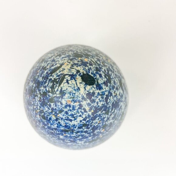 Guldkroken Ake Grunditz Ceramic Blue Gold Speckled Egg - Picture 5 of 8